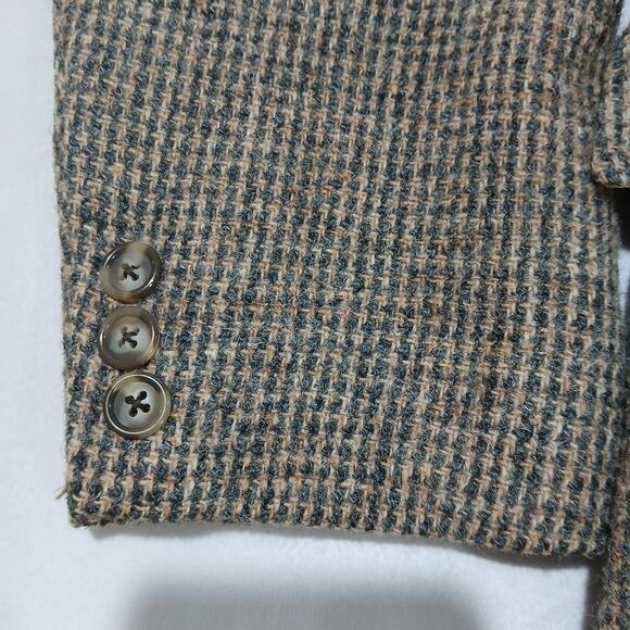 HARRIS TWEED Blazer Mens 38 Sport Coat Brown Jacket 2 Button Hand Woven Scotland - Picture 5 of 10